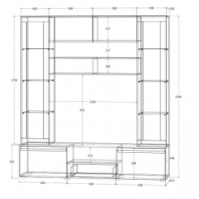 Модульная система Лиана (Дуб Крафт белый/Артвуд темный) в Агрызе - agryz.mebel24.online | фото 11