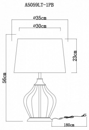 Настольная лампа декоративная Arte Lamp Baymont A5059LT-1PB в Агрызе - agryz.mebel24.online | фото 3