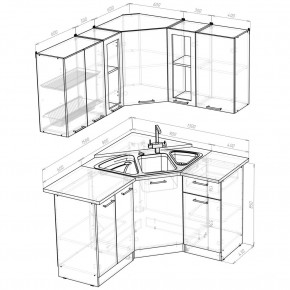 ОЛЬГА Кухонный гарнитур Оптима 2 (1500*1300 мм) в Агрызе - agryz.mebel24.online | фото 2