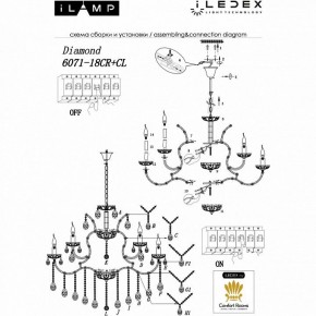 Подвесная люстра iLamp Diamond 6071-18 CR+CL в Агрызе - agryz.mebel24.online | фото 2