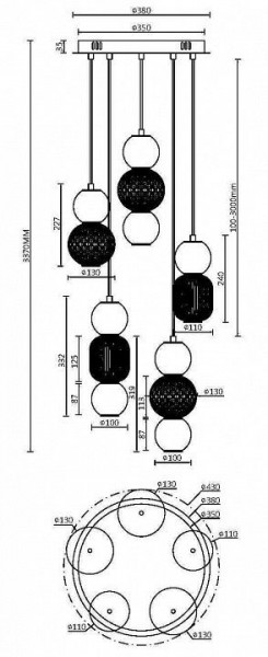 Подвесная люстра Maytoni Drop MOD273PL-L80G3K в Агрызе - agryz.mebel24.online | фото 2