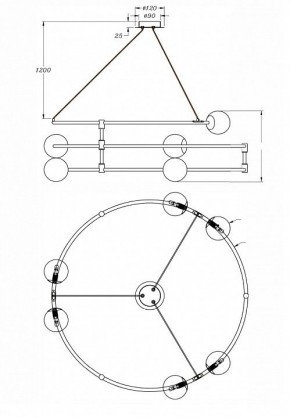 Подвесной светильник Maytoni Balance MOD317PL-06B в Агрызе - agryz.mebel24.online | фото 3