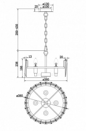 Подвесной светильник Maytoni Puntes MOD043PL-04CH в Агрызе - agryz.mebel24.online | фото 4