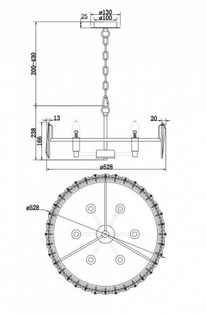 Подвесной светильник Maytoni Puntes MOD043PL-06G в Агрызе - agryz.mebel24.online | фото 4