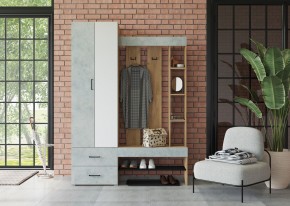 Прихожая Домино (Крафт золотой/Бетон) в Агрызе - agryz.mebel24.online | фото 3