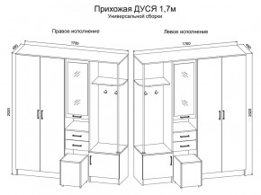 Прихожая Дуся 1.7 УНИ (Дуб Бунратти/Цемент) в Агрызе - agryz.mebel24.online | фото 2