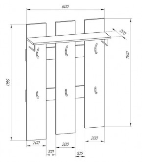 Прихожая-вешалка большая 800 в Агрызе - agryz.mebel24.online | фото 2