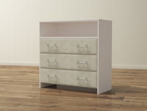 PROxSON Комод Varna (ЛДСП Белая+ткань Белый/Savana Milk (молочный)) 90x40 в Агрызе - agryz.mebel24.online | фото 1