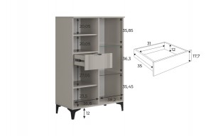 РИЧ Комод 2 со стеклом в Агрызе - agryz.mebel24.online | фото 3