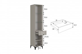 РИЧ Шкаф однодверный со стеклом в Агрызе - agryz.mebel24.online | фото 3