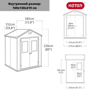 Сарай Манор 6*5 TWF (два окна на фасаде) MANOR 6x5 DD (two windows at the front) в Агрызе - agryz.mebel24.online | фото 2