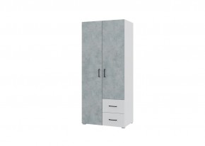 Шкаф 2-х створчатый с ящиками VICTOR (Белый-Бетон) в Агрызе - agryz.mebel24.online | фото