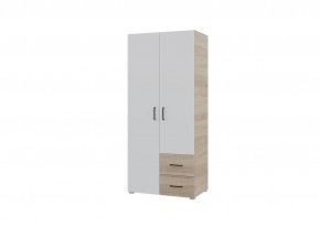 Шкаф 2-х створчатый с ящиками VICTOR (Сонома-Белый) в Агрызе - agryz.mebel24.online | фото 1