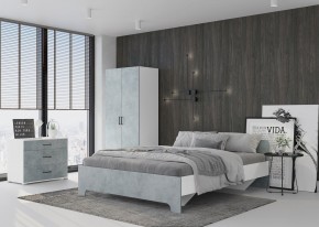 Шкаф 2-х створчатый VICTOR (Белый/Бетон) в Агрызе - agryz.mebel24.online | фото 3