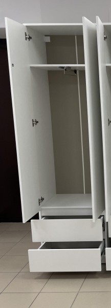 Шкаф 2-ств. с 2 ящиками и вешалкой "Бьянко" в Агрызе - agryz.mebel24.online | фото 2