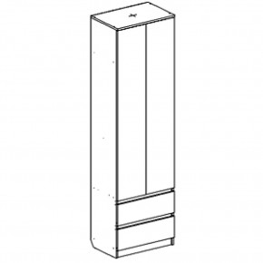 Шкаф 2-ств. с 2 ящиками и вешалкой "Бьянко" в Агрызе - agryz.mebel24.online | фото 3
