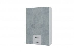 Шкаф 3-х створчатый с ящиками VICTOR (Белый-Бетон) в Агрызе - agryz.mebel24.online | фото