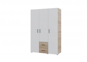 Шкаф 3-х створчатый с ящиками VICTOR (Сонома-Белый) в Агрызе - agryz.mebel24.online | фото