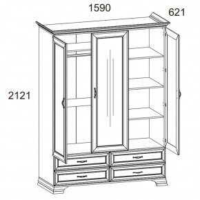 Шкаф 3D4S Z, TIFFANY, цвет вудлайн кремовый в Агрызе - agryz.mebel24.online | фото 1