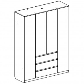 Шкаф 4-ств. с 3 ящиками "Бьянко" в Агрызе - agryz.mebel24.online | фото 3