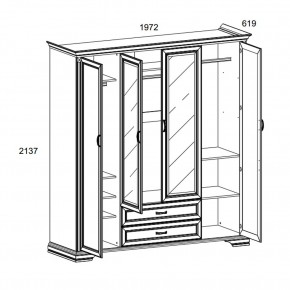 Шкаф 4D2S Z , MONAKO, цвет Сосна винтаж в Агрызе - agryz.mebel24.online | фото 1