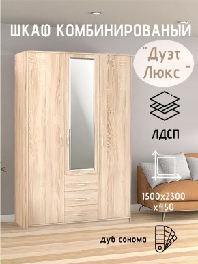 Шкаф комбинированный Дуэт Люкс с зеркалом в Агрызе - agryz.mebel24.online | фото