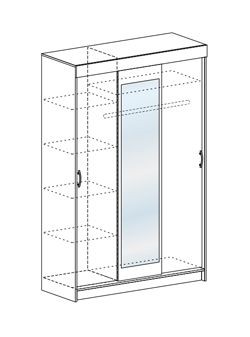 Шкаф-купе Басса ШКК 551 шимо венге/дуб белфорд в Агрызе - agryz.mebel24.online | фото 3