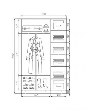 Шкаф-купе ХИТ 22-4-14-77 (420) в Агрызе - agryz.mebel24.online | фото 3