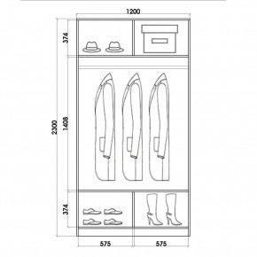 Шкаф-купе ХИТ 23-4-12/2-11 (420) в Агрызе - agryz.mebel24.online | фото 2