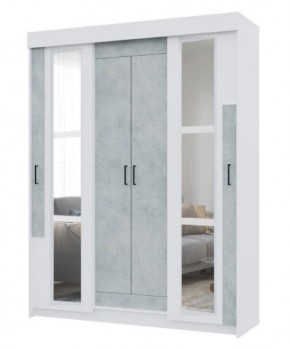 Шкаф-купе с зеркалами VICTOR (Белый-Бетон) в Агрызе - agryz.mebel24.online | фото