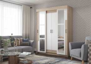 Шкаф-купе с зеркалами VICTOR (Сонома-Белый) в Агрызе - agryz.mebel24.online | фото