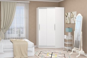 Шкаф-купе Угловой №1 (Белый текстурный) в Агрызе - agryz.mebel24.online | фото