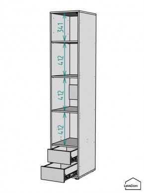 Шкаф Linnea MHR-1-4 2050х400х510 (ДВ-М 11.1.25) в Агрызе - agryz.mebel24.online | фото 3