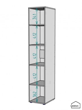 Шкаф Linnea MHR-1PO-2 2050х400х510 (Белый-М 11.1.2) в Агрызе - agryz.mebel24.online | фото 3