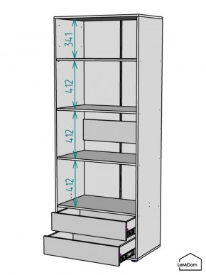 Шкаф Linnea MHR-2PO-4 2050х800х510 (Белый-М 11.1.1) в Агрызе - agryz.mebel24.online | фото 3