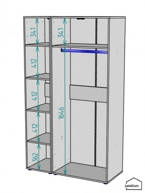 Шкаф Linnea MHR-3PO-1 2050х1200х510 (Белый-М 11.1.2) в Агрызе - agryz.mebel24.online | фото 3