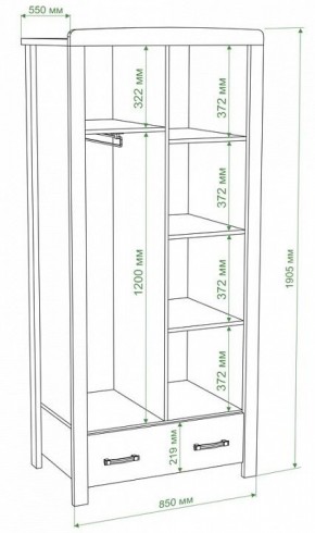 Шкаф платяной Бартоло Ш2Д в Агрызе - agryz.mebel24.online | фото 2