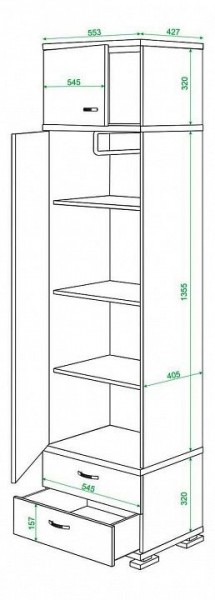Шкаф платяной Домино КС-10 в Агрызе - agryz.mebel24.online | фото 3