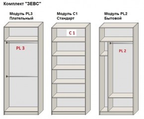 Шкаф распашной серия «ЗЕВС» (PL3/С1/PL2) Серый камень/Небраска натуральный в Агрызе - agryz.mebel24.online | фото 2