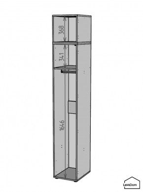 Шкаф с антресолью Linnea MHR-1A-1 2450х400х510 (ДВ-М 11.1.25) в Агрызе - agryz.mebel24.online | фото 3