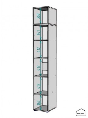 Шкаф с антресолью Linnea MHR-1A-2 2450х400х510 (Белый-М 11.1.2) в Агрызе - agryz.mebel24.online | фото 3