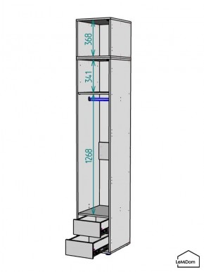 Шкаф с антресолью Linnea MHR-1A-3 2450х400х510 (Белый-М 11.1.2) в Агрызе - agryz.mebel24.online | фото 3