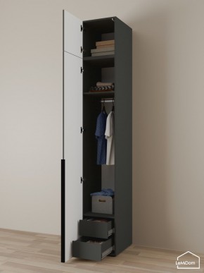 Шкаф с антресолью Linnea MHR-1A-3 2450х400х510 (Графит-М 11.1.25) в Агрызе - agryz.mebel24.online | фото 5