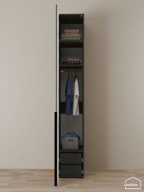 Шкаф с антресолью Linnea MHR-1A-3 2450х400х510 (Графит-М 11.1.25) в Агрызе - agryz.mebel24.online | фото 6