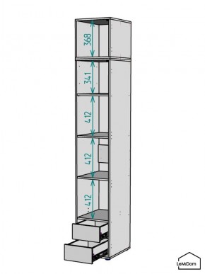 Шкаф с антресолью Linnea MHR-1A-4 2450х400х510 (Белый-М 11.1.2) в Агрызе - agryz.mebel24.online | фото 3