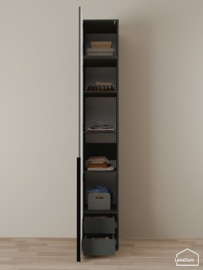 Шкаф с антресолью Linnea MHR-1A-4 2450х400х510 (Графит-М 11.1.25) в Агрызе - agryz.mebel24.online | фото 4