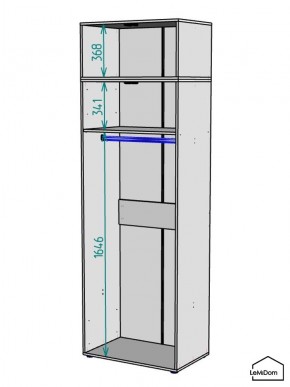 Шкаф с антресолью Linnea MHR-2A-1 2450х800х510 (Графит-М 11.1.25) в Агрызе - agryz.mebel24.online | фото 3