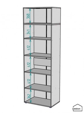 Шкаф с антресолью Linnea MHR-2A-2 2450х800х510 (Графит-М 11.1.25) в Агрызе - agryz.mebel24.online | фото 3