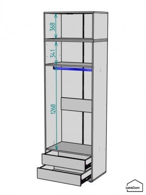 Шкаф с антресолью Linnea MHR-2A-3 2450х800х510 (Белый-М 11.1.1) в Агрызе - agryz.mebel24.online | фото 3