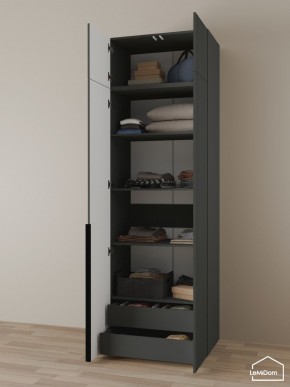 Шкаф с антресолью Linnea MHR-2A-3 2450х800х510 (Графит-М 11.1.25) в Агрызе - agryz.mebel24.online | фото 6